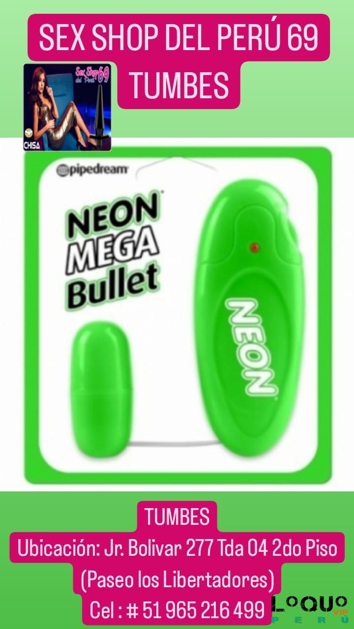 Sex Shop Tumbes: Bala Vibradora Neon Mega Bullet.