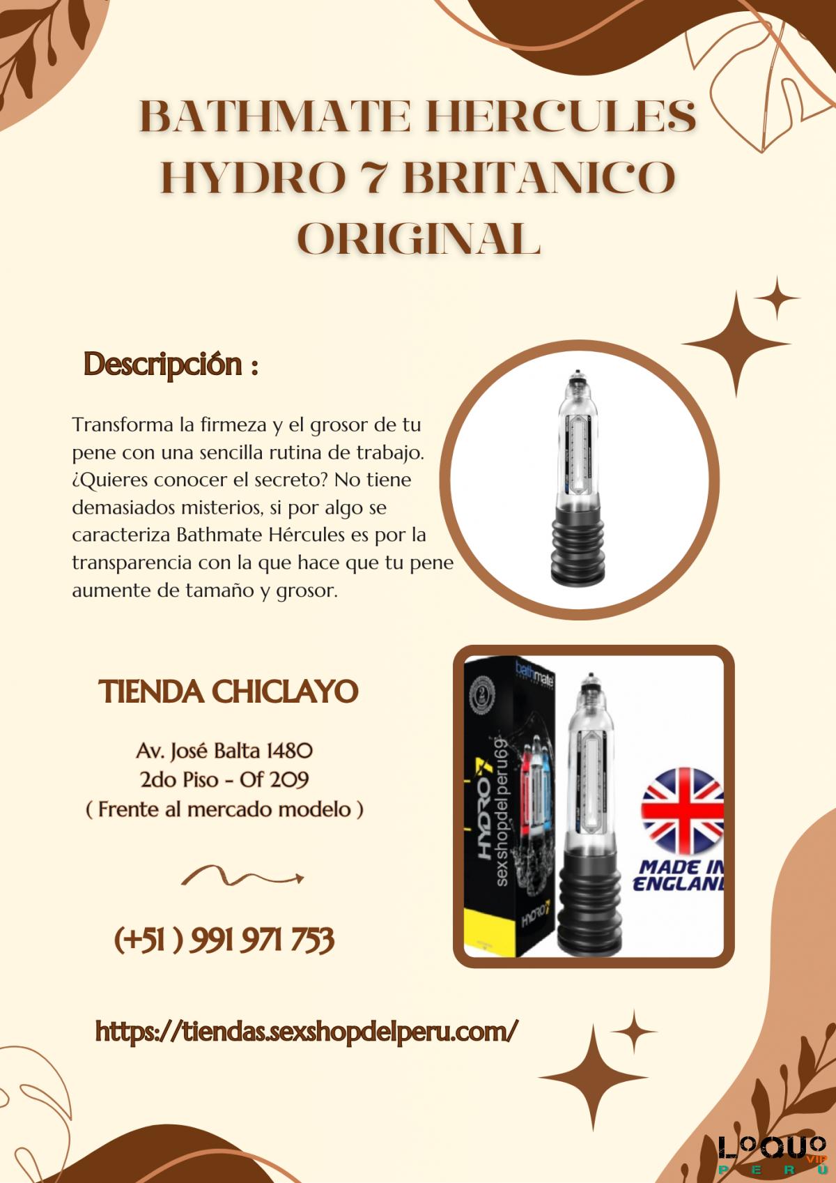 Sex Shop Lambayeque: BATHMATE HERCULES HYDRO 7 BRITANICOO ORIGINAL