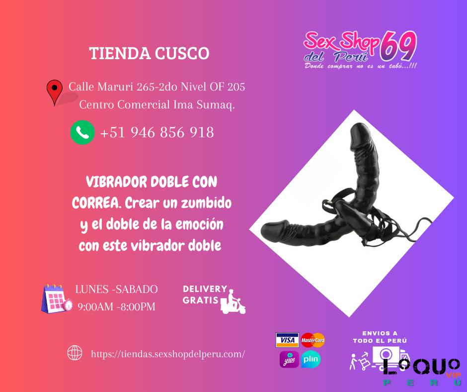 Sex Shop Cusco: VIBRADOR DOBLE CON CORREA.  TIENDA CUSCO