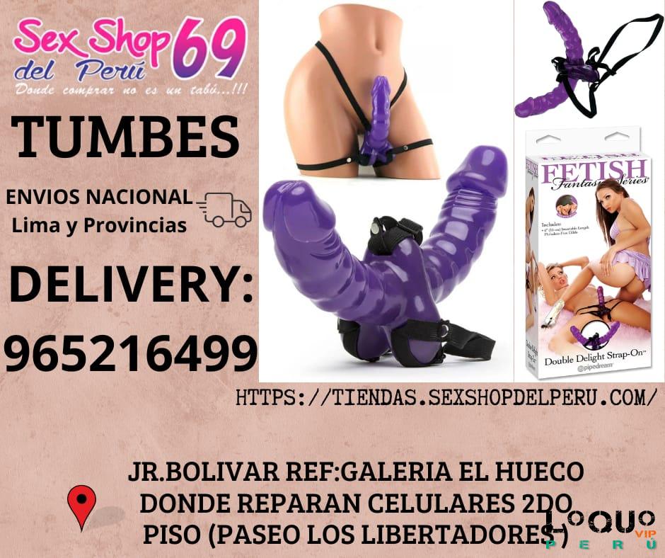 Sex Shop Tumbes: Juegos en pareja Doble  Dildo Deleite Strap-On