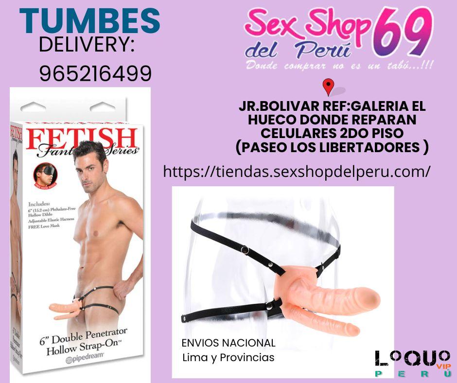 Sex Shop Tumbes: Arnés con Pene Hueco Doble
